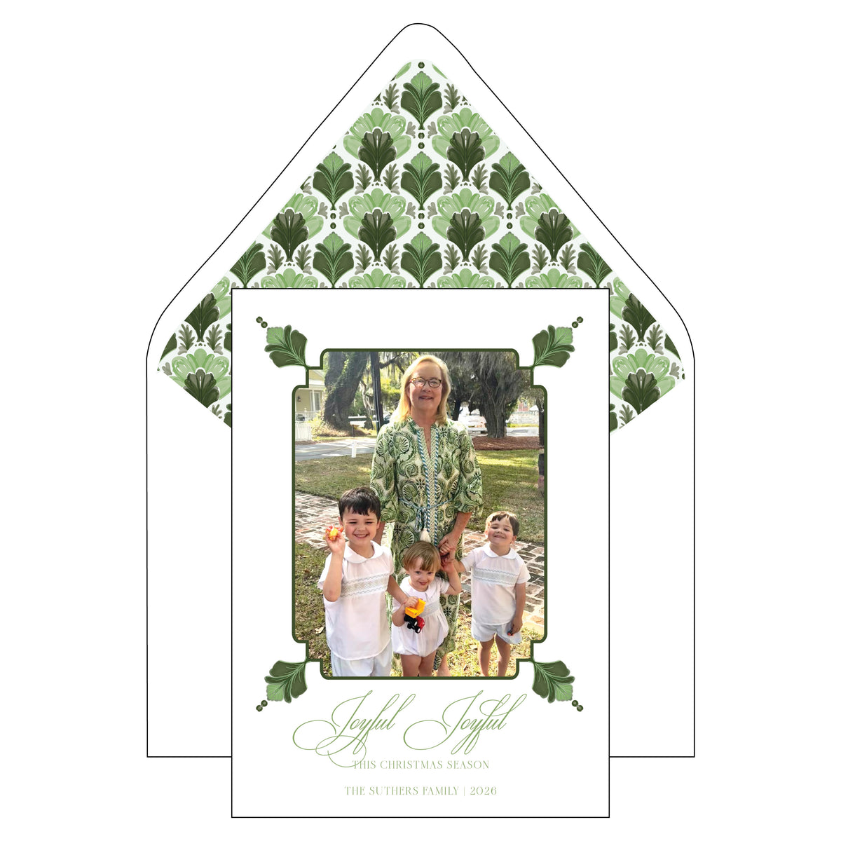 Palm Deco Holiday Card