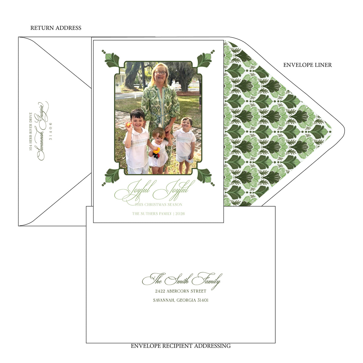 Palm Deco Holiday Card