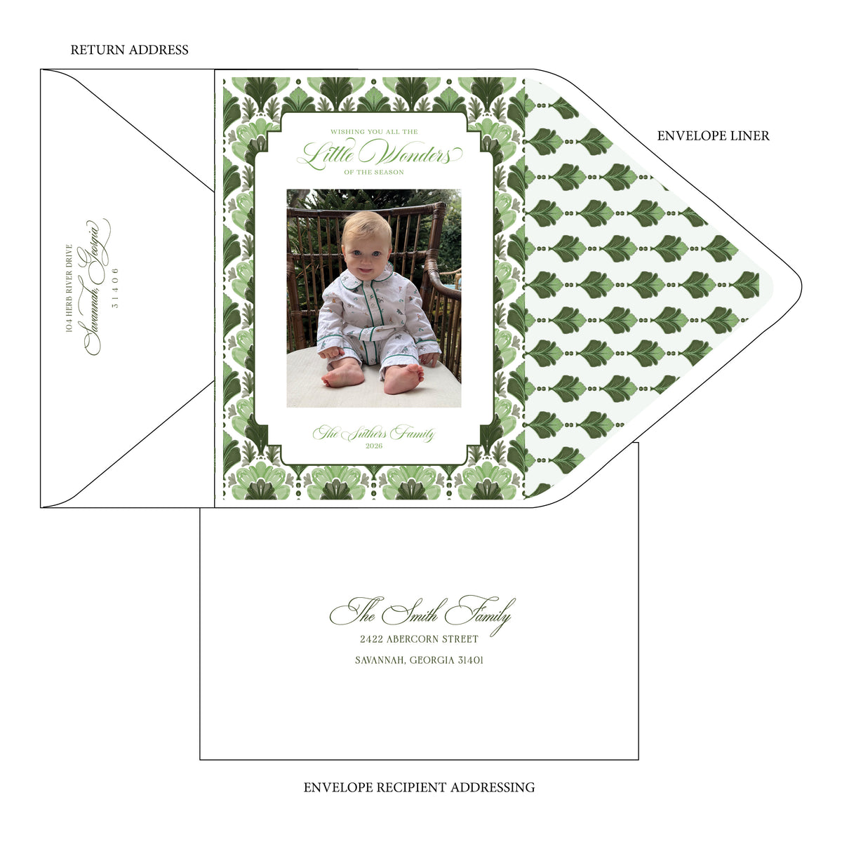 Palm Deco Little Holiday Card