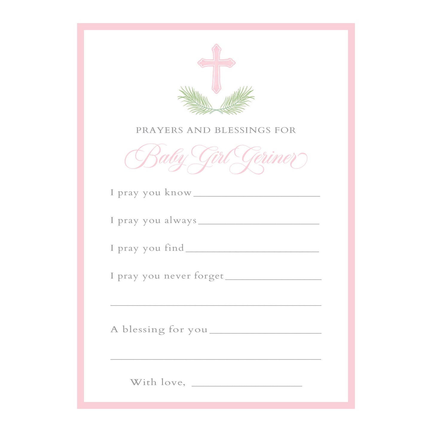 Custom Blessing Cards