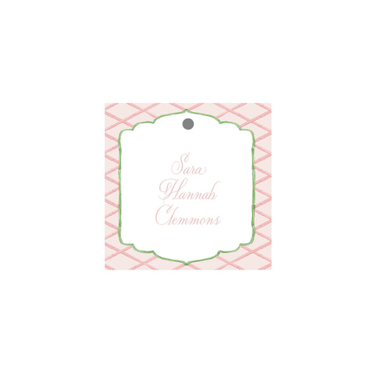 Pink Green Bamboo Tag