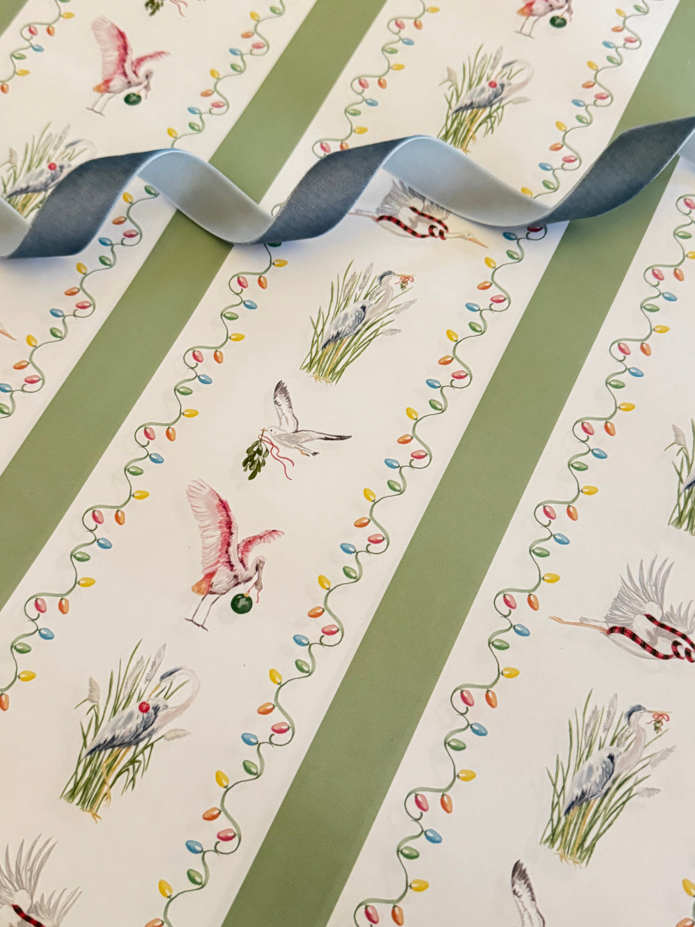 Coastal Christmas Birds Wrapping Paper