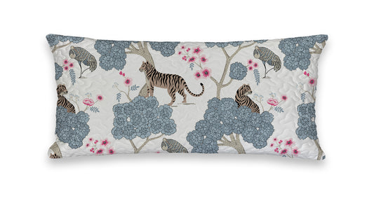 Tiger Trees Opal Quilted Pillow-Lt. Blue