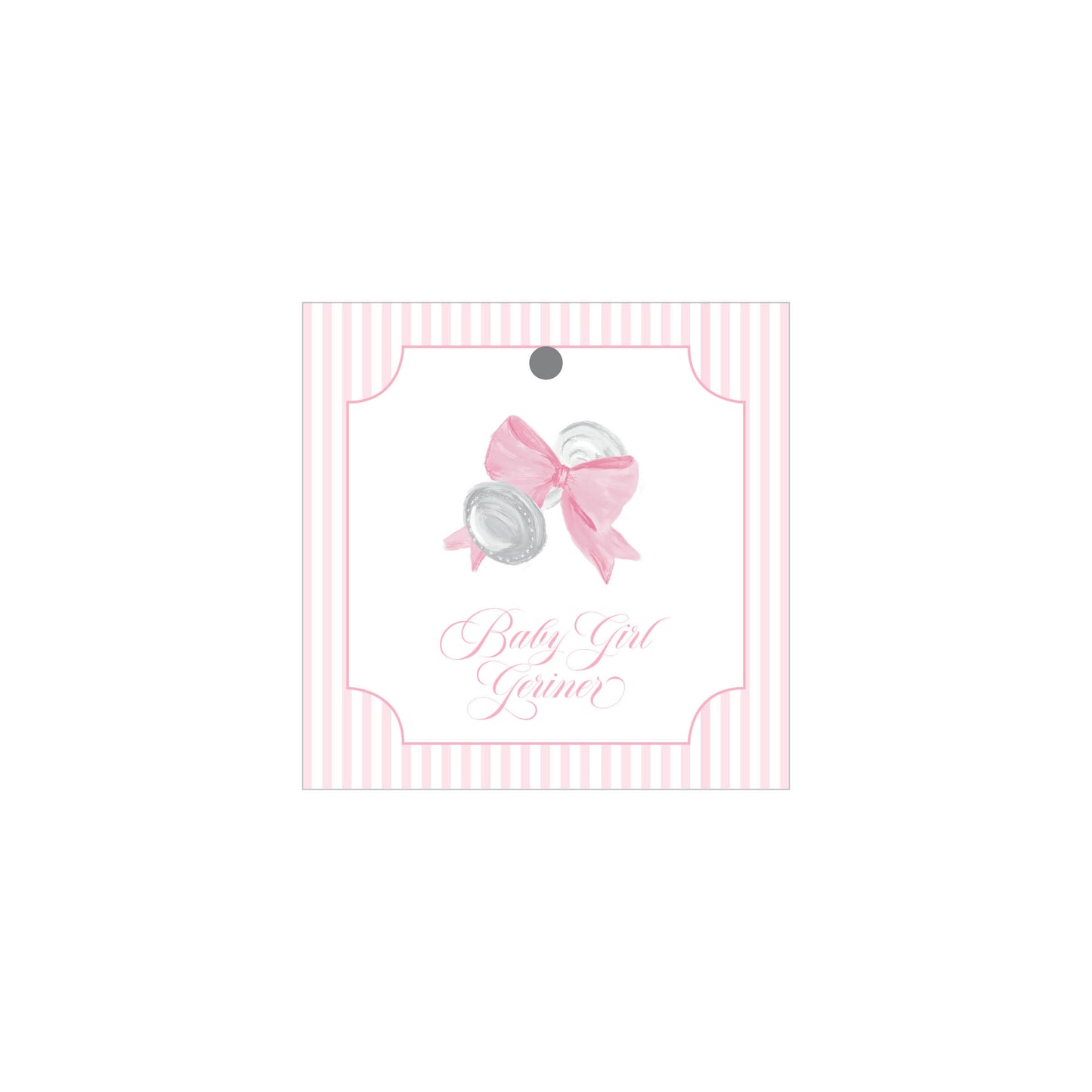 Baby Bow Rattle Tag