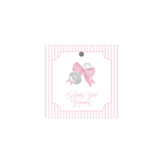 Baby Bow Rattle Tag