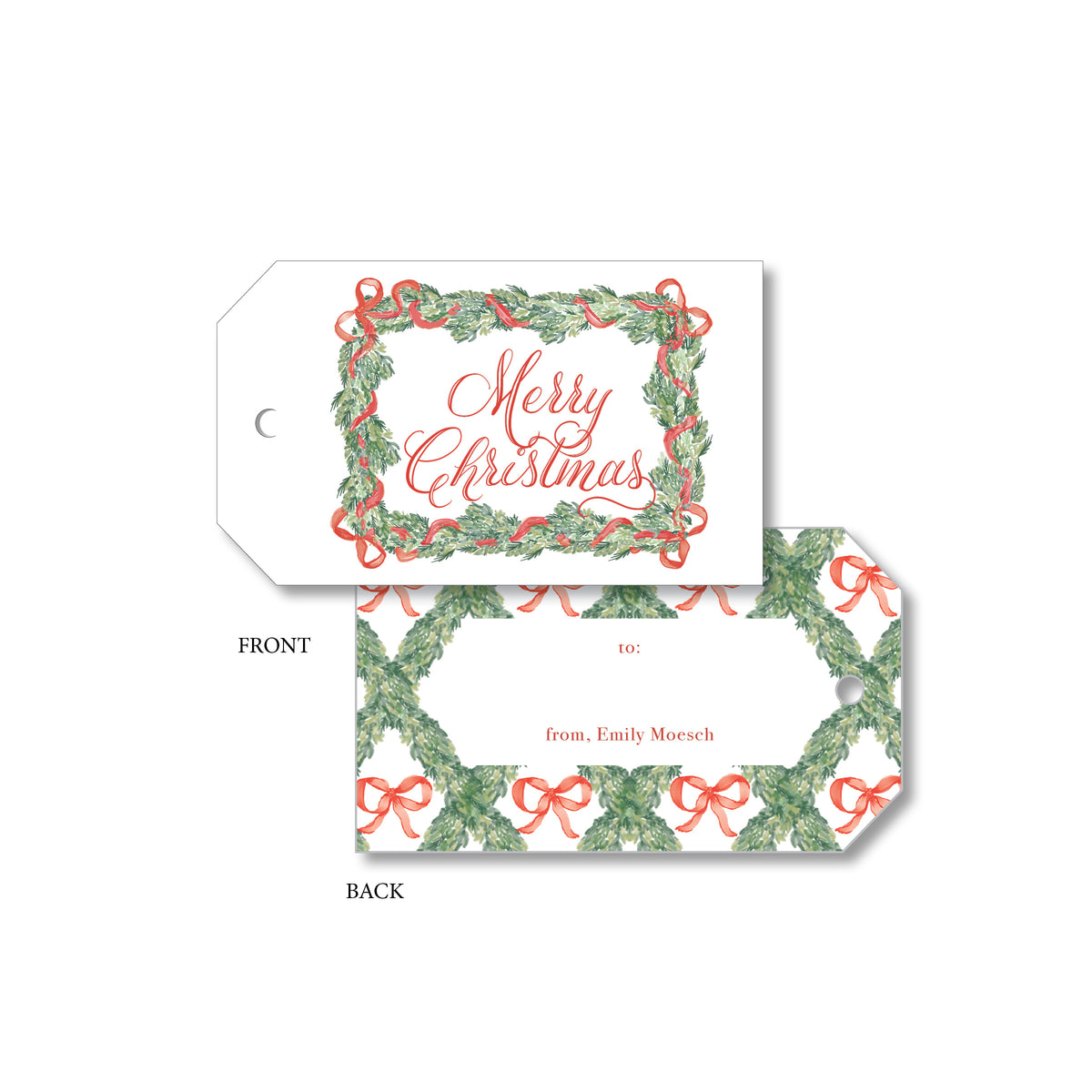 Red Bow Gift Tag