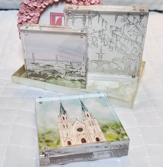 "Forsyth Fountain" Acrylic Art Block