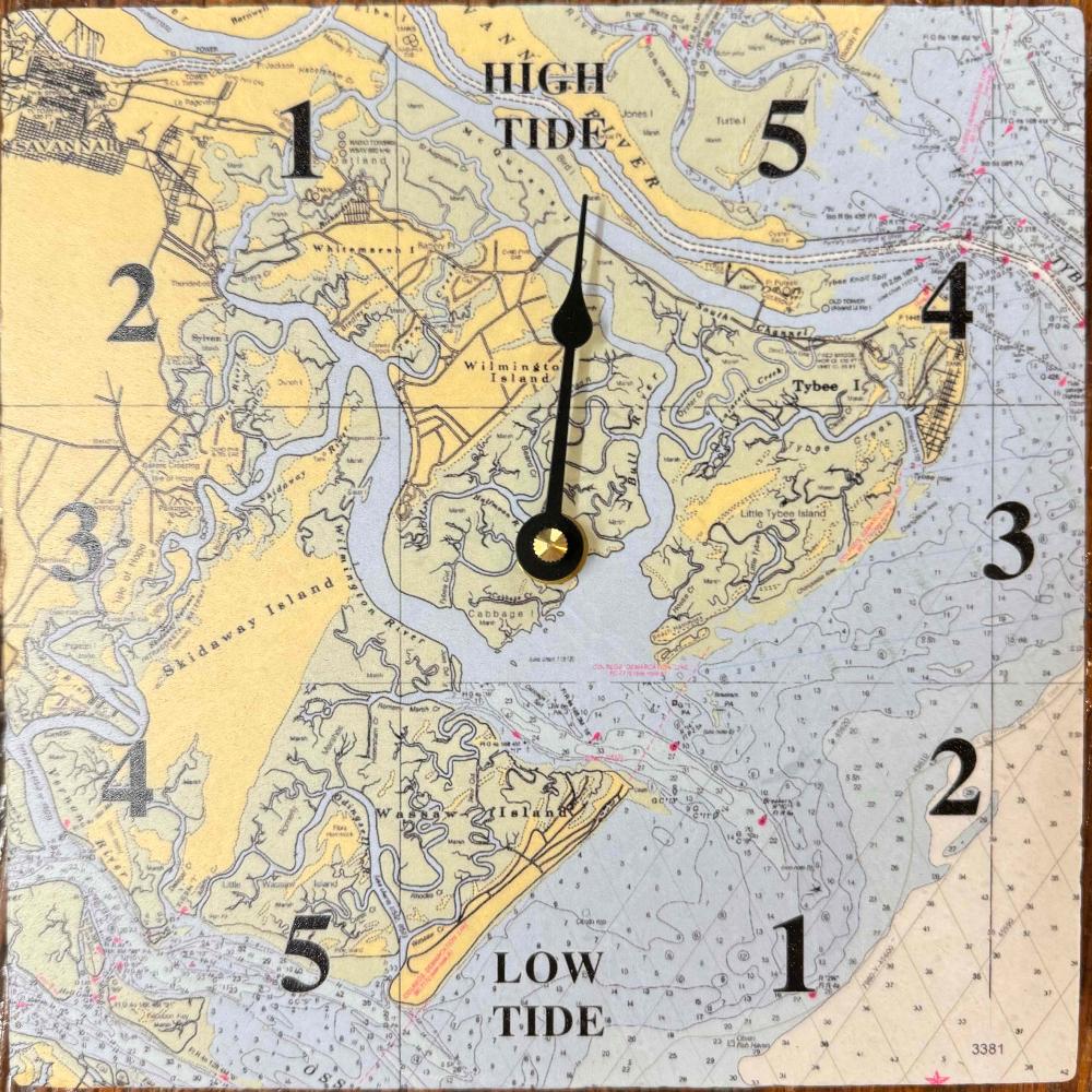Savannah Map Tide Clock The Cottage Shop