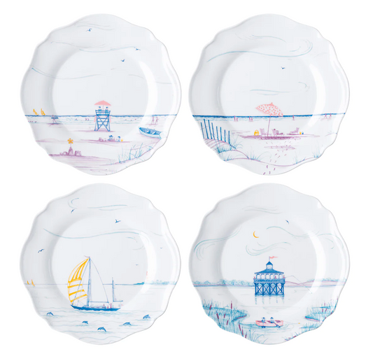 Seaside Melamine Salad Plate Set