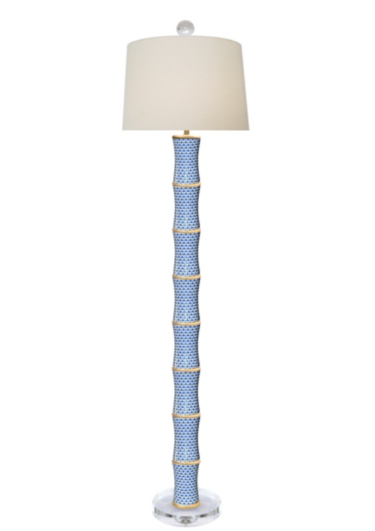 Blue Fish Scale Floor Lamp