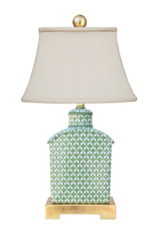 Porcelain Green Fish Scale Lamp