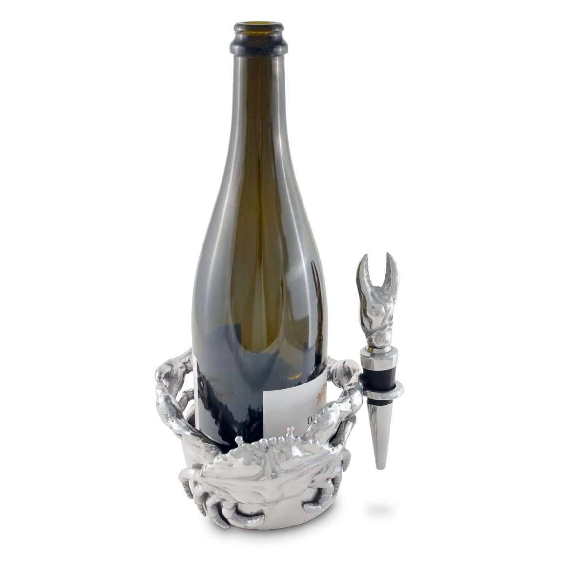 Crab Wine Caddy and Coaster Set