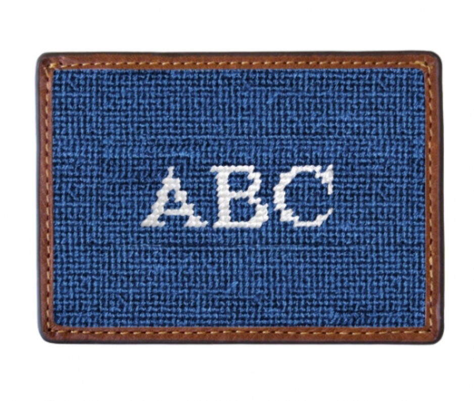 Monogrammed Needlepoint Card Wallet