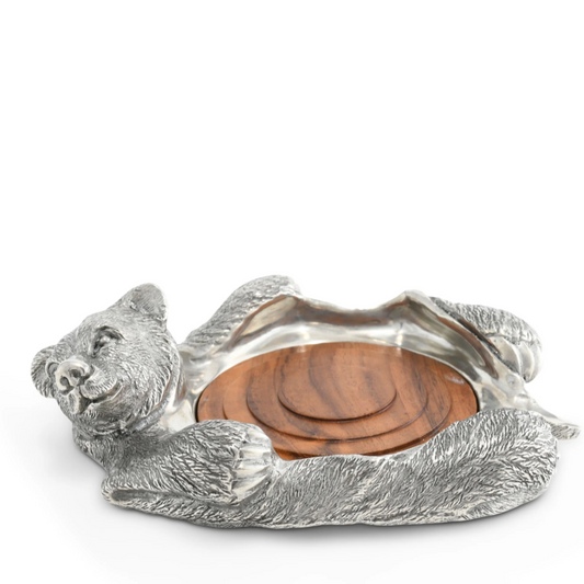 Pewter Bear Wine Coaster