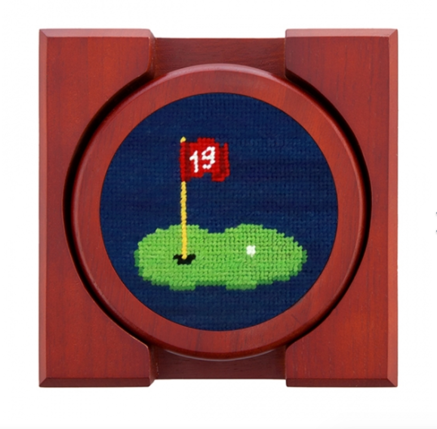 19th Hole Needlepoint Coasters