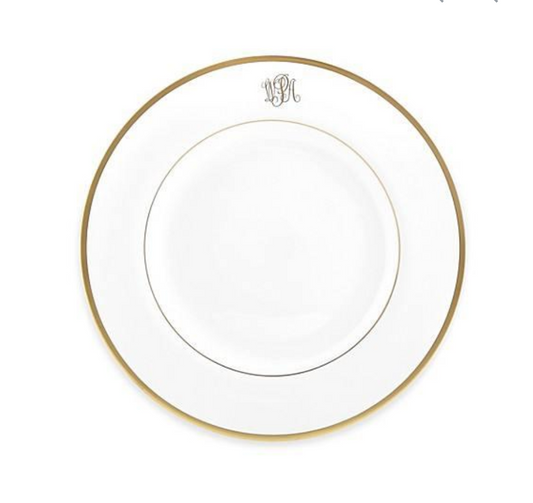 Signature Gold Monogram Dinner Plate