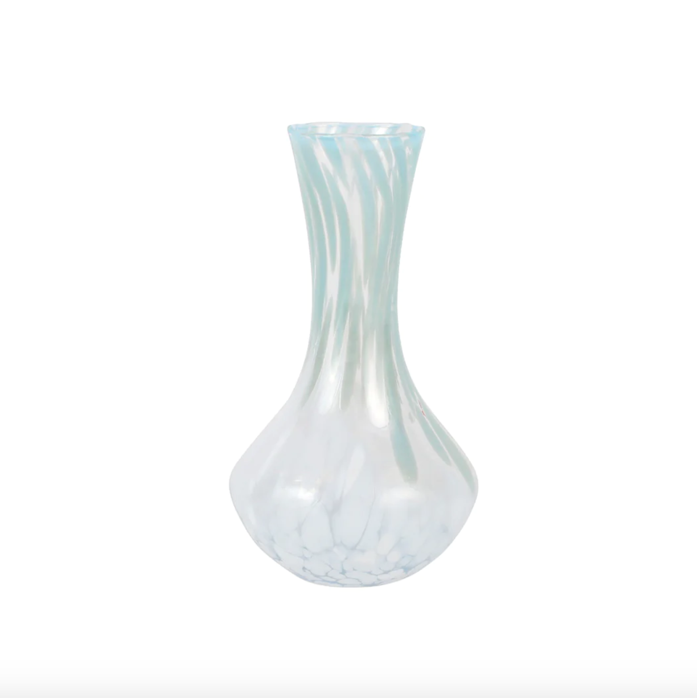 Nuvola Vase, Lt. Blue/White Fluted