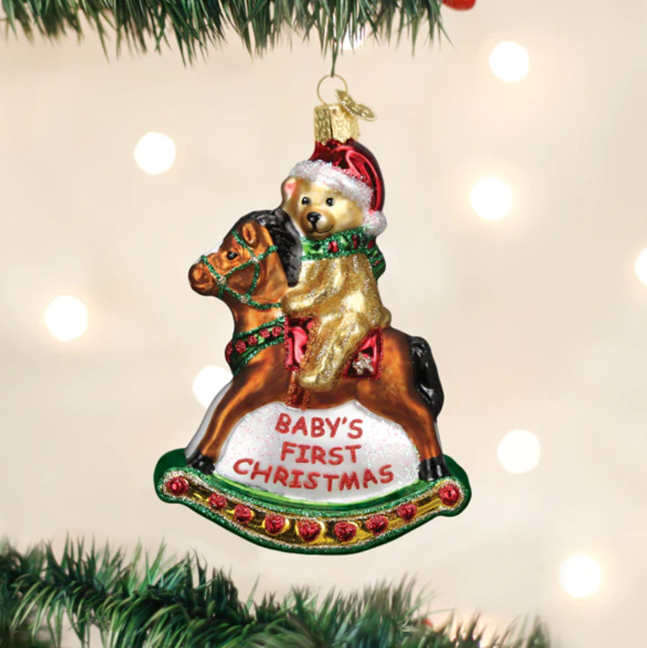 Rocking Horse Teddy Ornament