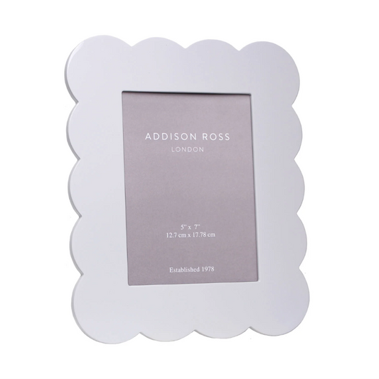 White Scalloped Lacquer Frame