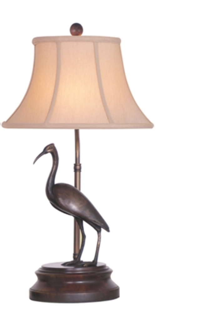 Crane Bronze Lamp