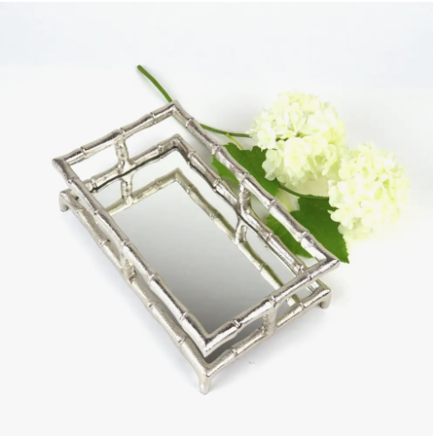 Silver Bamboo Guest Towel Tray