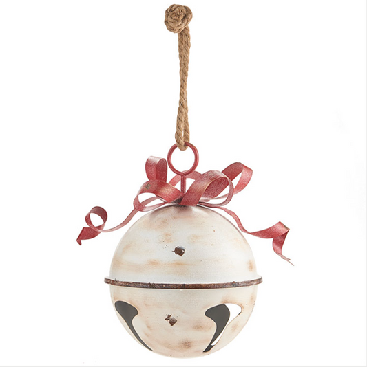 Oversized White Jingle Bell Ornament