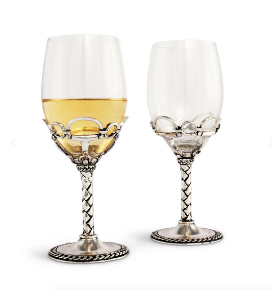 Equestrian Wine Glass Pair