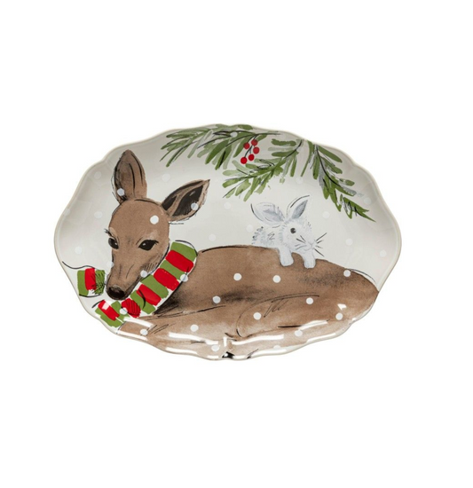 Deer Friends Oval Platter