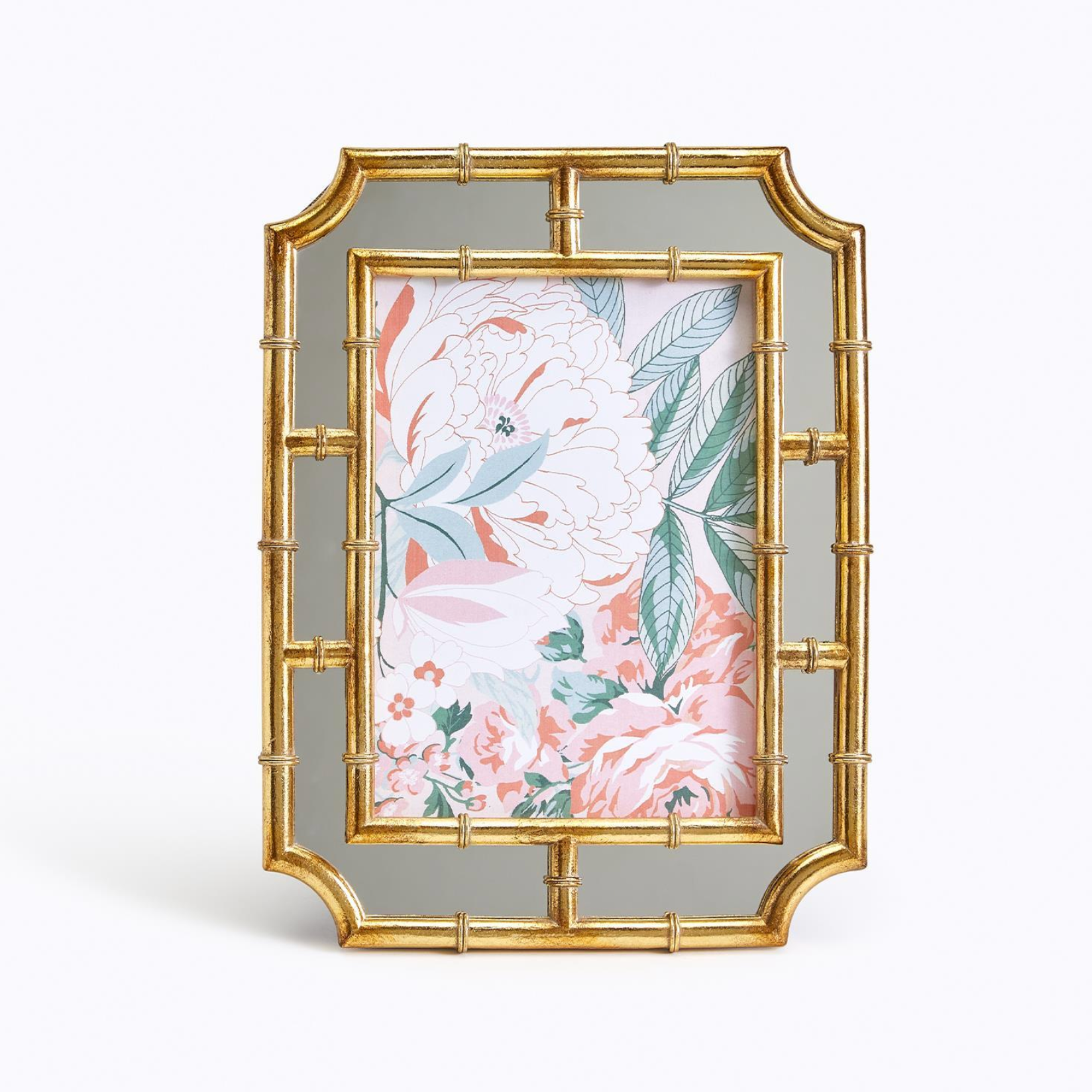 Gold Bamboo Mirrored Frame