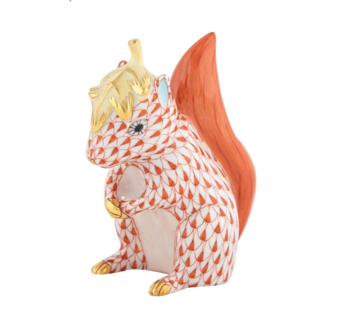 Squirrel with Leaf Figurine