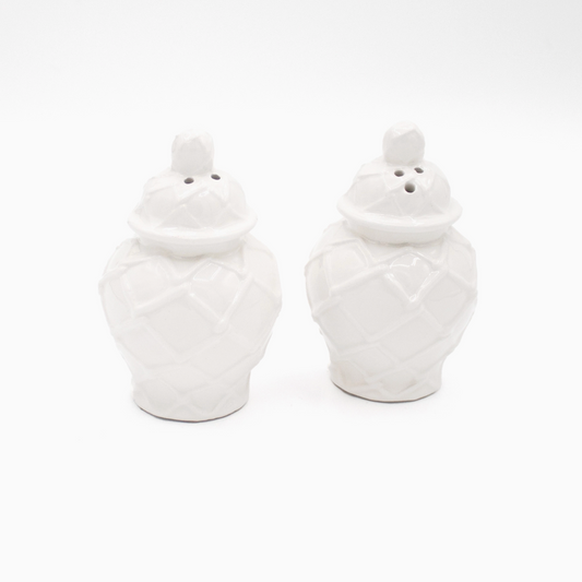 White Jar Salt and Pepper Shaker Set