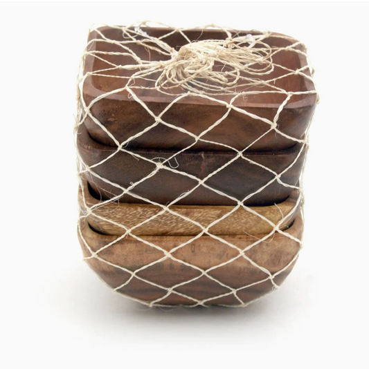 Acacia Square Dipping Bowl Set