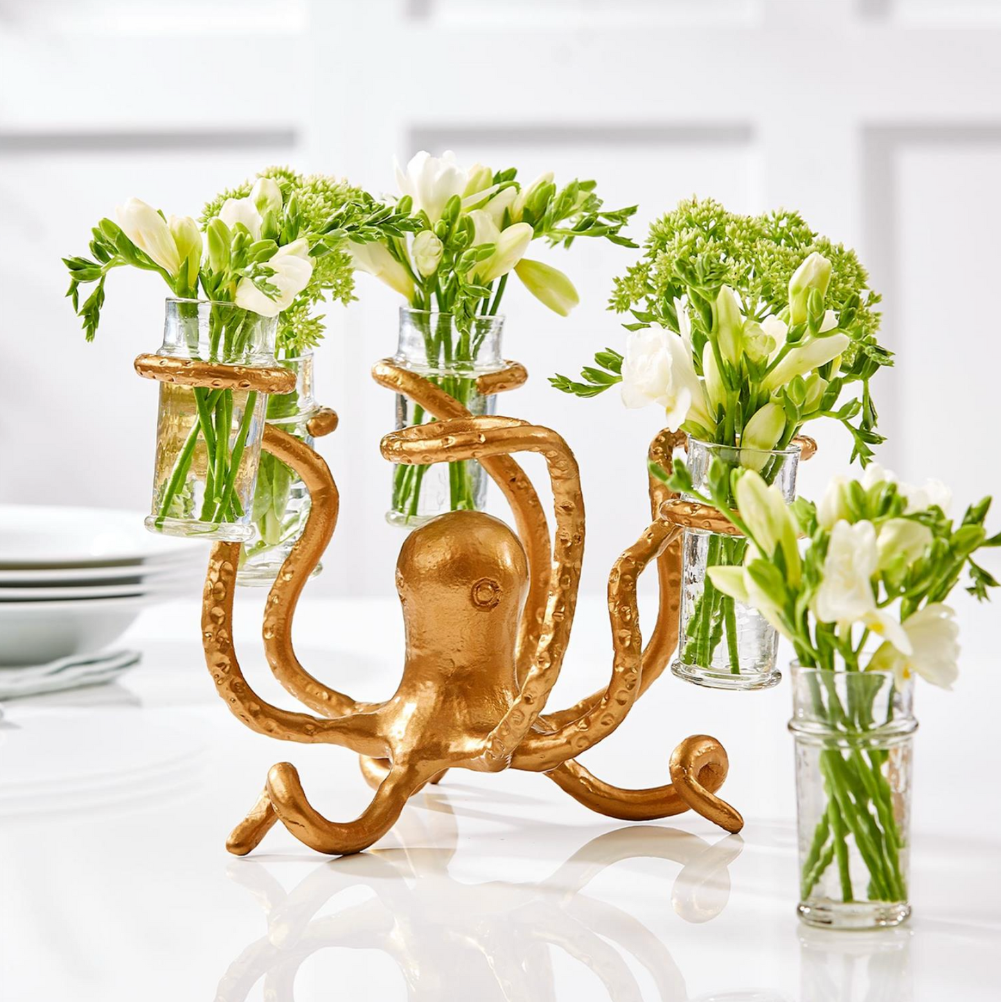 Golden Bronze Octopus Holder