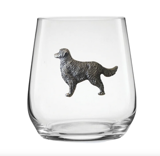 Golden Retriever Stemless Wine Pair