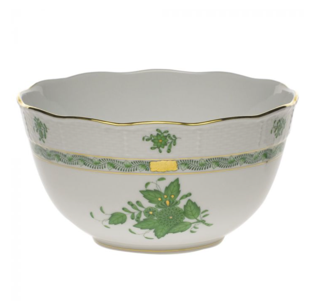 Chinese Bouquet Green Round Bowl