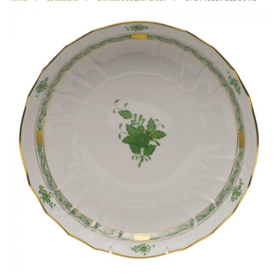 Chinese Bouquet Green Open Vegetable Bowl