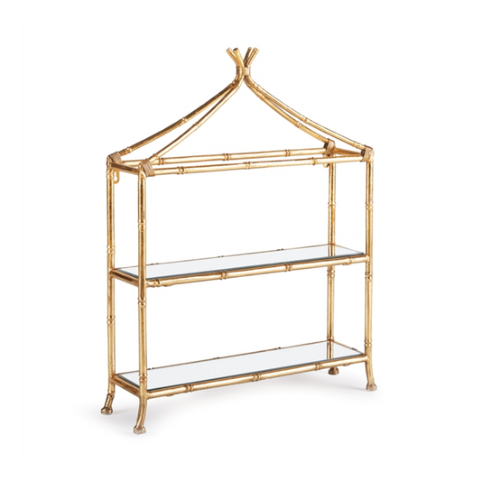 Daphne Gold Bamboo Curio Shelf