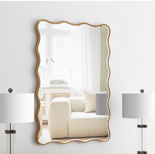 Scalloped Gold Mirror