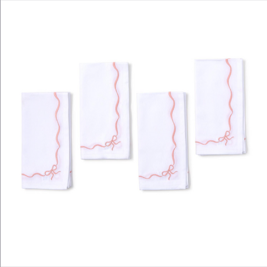 Pink Bow Dinner Napkins