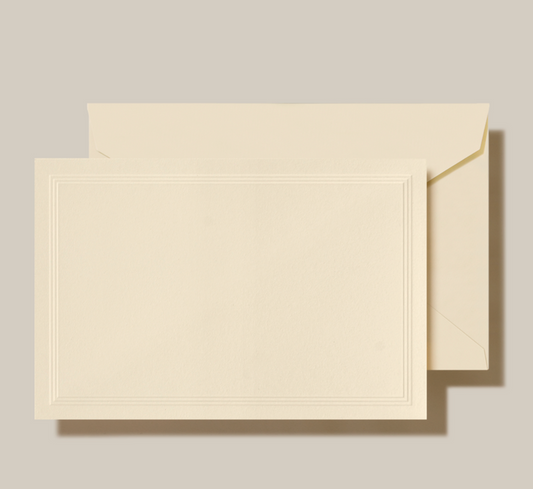 Ecru Debossed Frame Cards