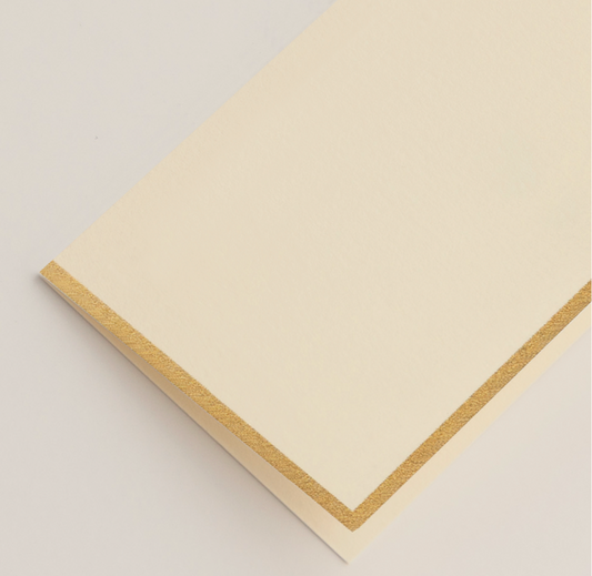 Ecru Gold Border Place Cards