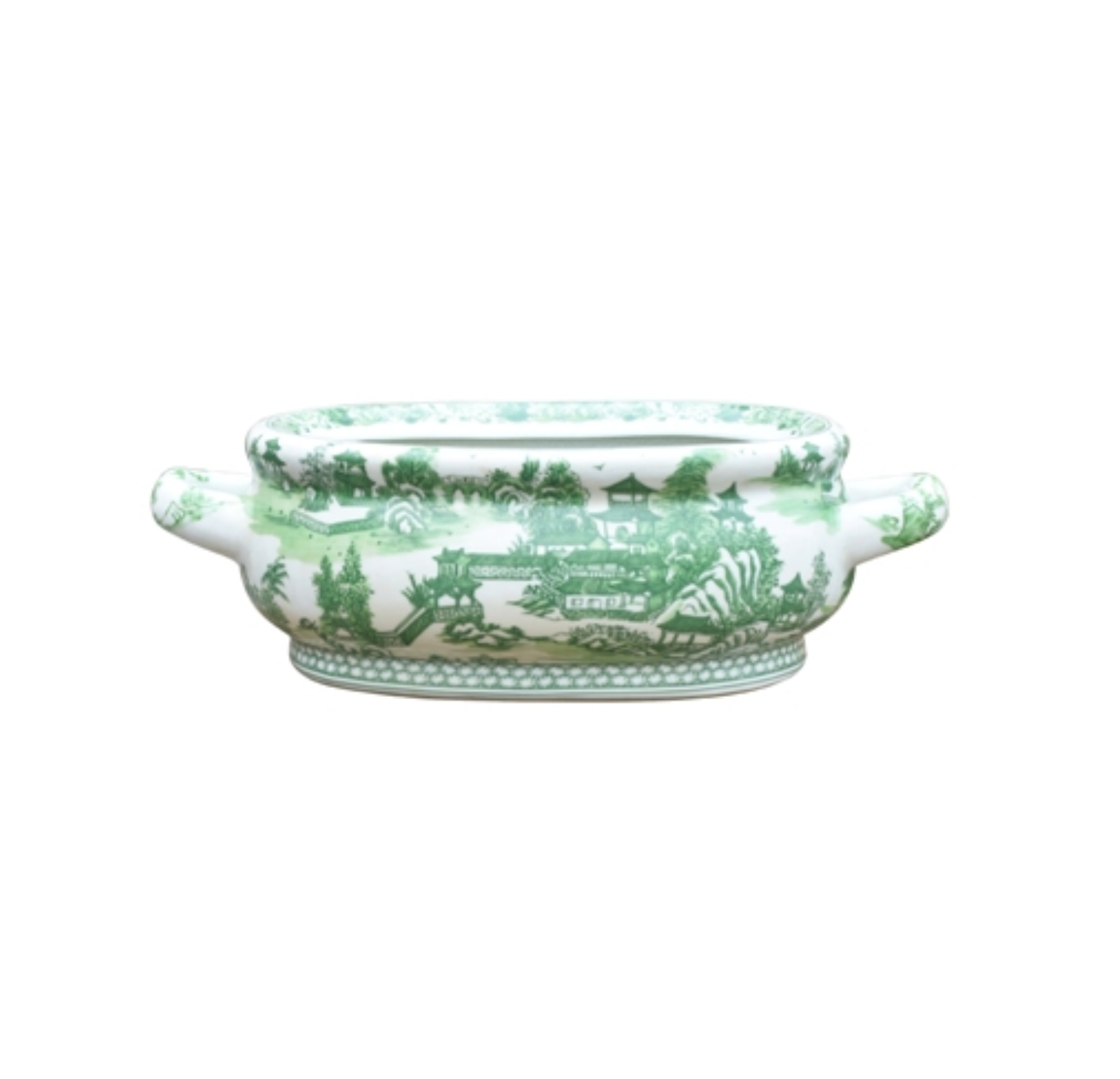 Green Toile Cachepot