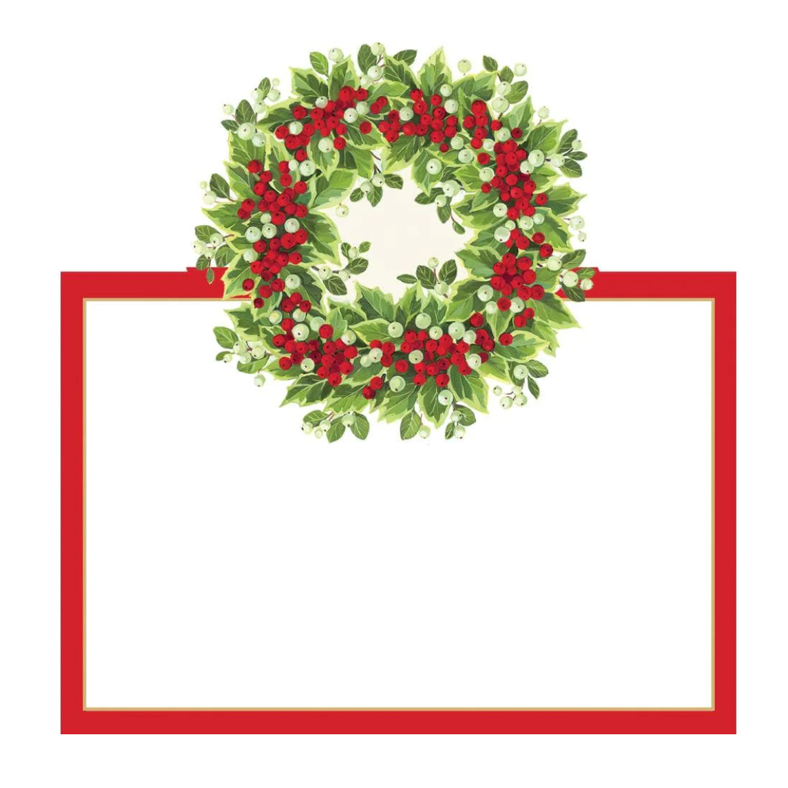 Holly Berry Wreath Place Cards