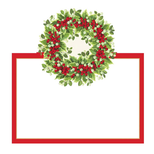 Holly Berry Wreath Place Cards