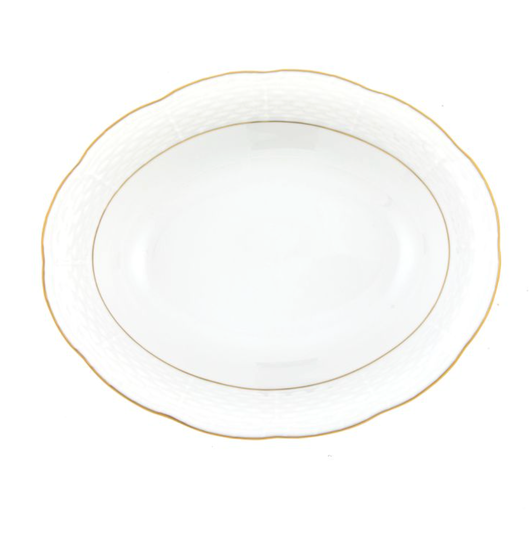 Golden Edge Oval Vegetable Dish