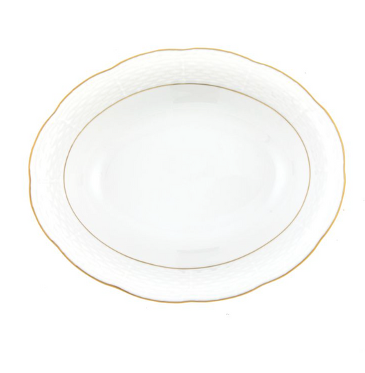 Golden Edge Oval Vegetable Dish