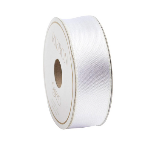 White & Ivory Reversible Satin Ribbon
