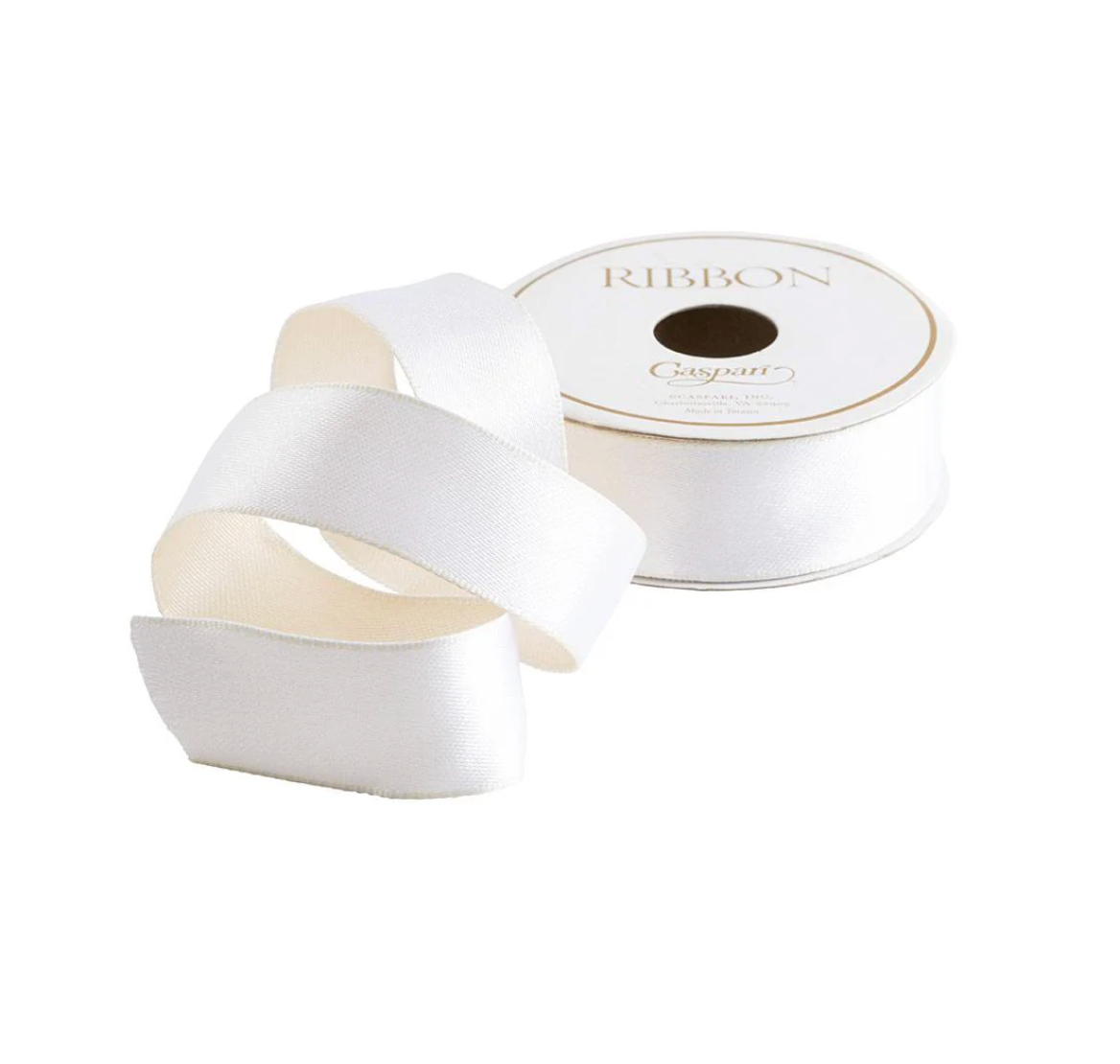 White & Ivory Reversible Satin Ribbon