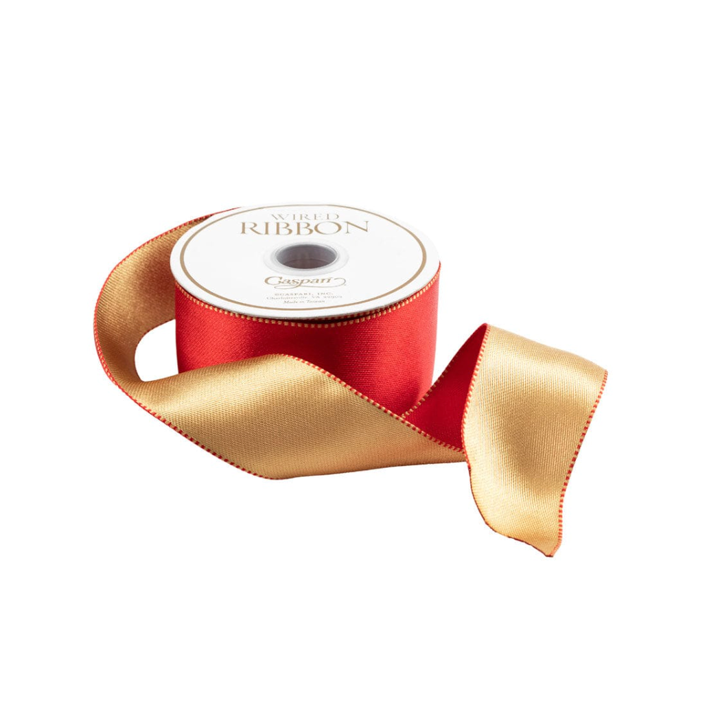 Red & Gold Reversible Wired Ribbon