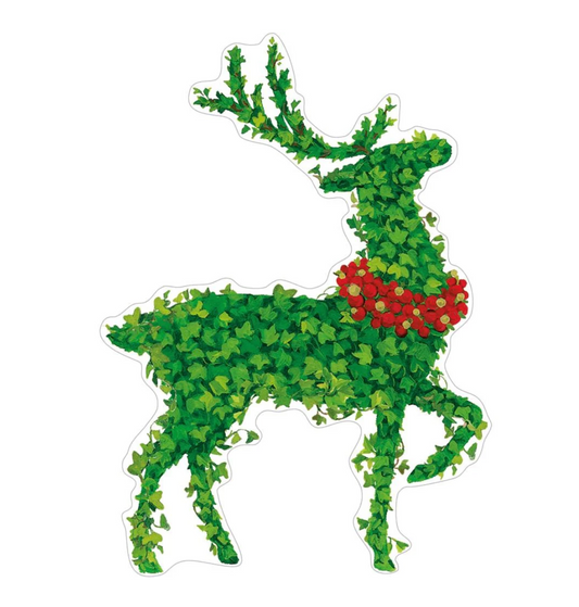 Stag Topiary Die-Cut Ornament Tags